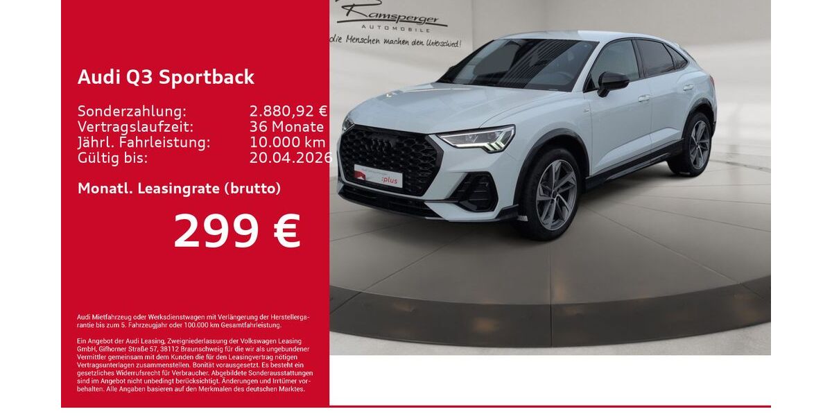 Audi Q3 3.900 km 43.880 &euro; Kirchheim 73230