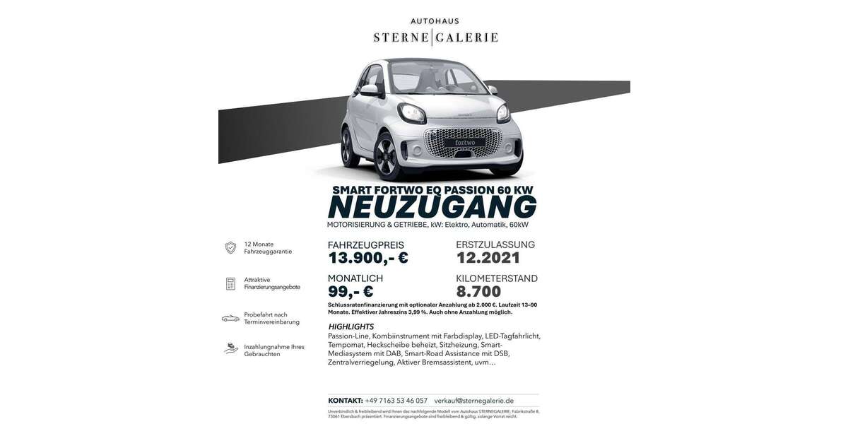 Smart forTwo 8.700 km 13.900 &euro; Ebersbach an der Fils 73061